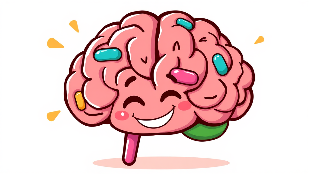 장뇌축 유산균 선택 시 고려사항 (cartoon 스타일)