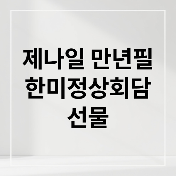 제나일 만년필
한미정상회담
선물 (제나일 만년필)
