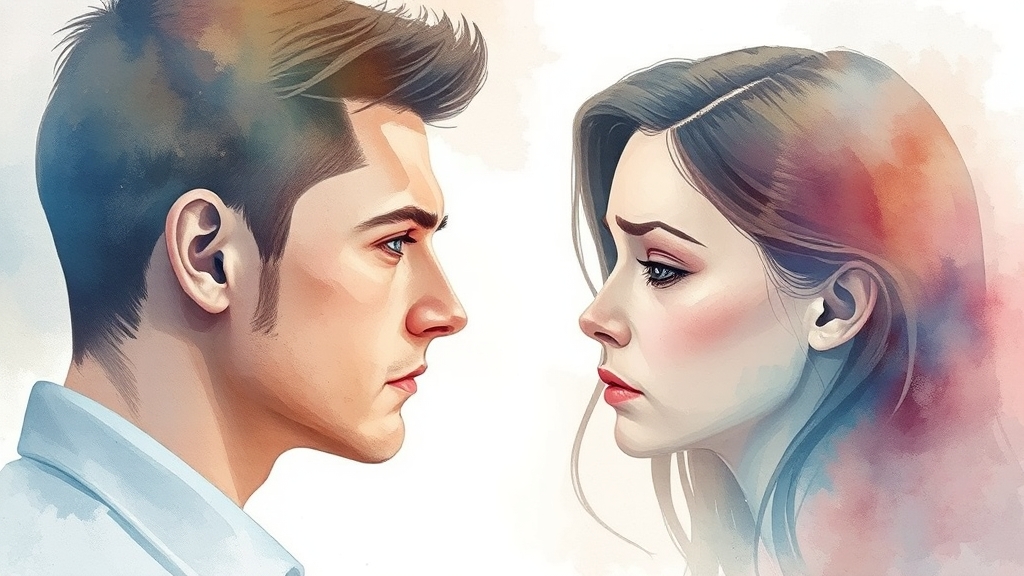 남성 vs 여성 탈모, 뭐가 다를까? (watercolor 스타일)