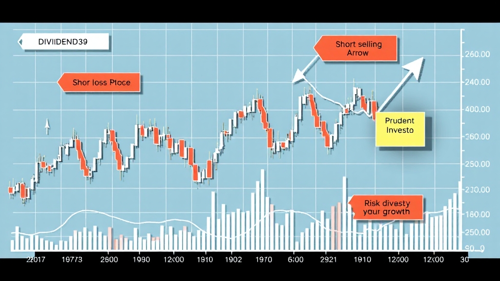 투자 시 유의사항: 배당, 공매도, 손절 (illustration 스타일)