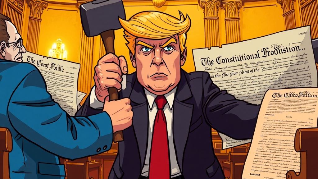 Legal Issues in the Tariff Lawsuit (cartoon style)