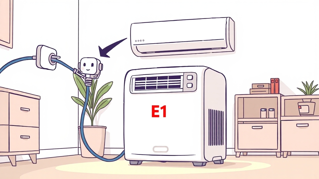 E1 에러 해결 (단계별) (cartoon 스타일)