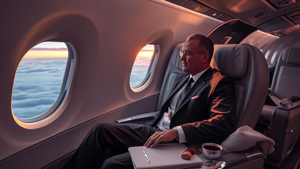 비즈니스석 업그레이드 조건 및 방법 (realistic 스타일)