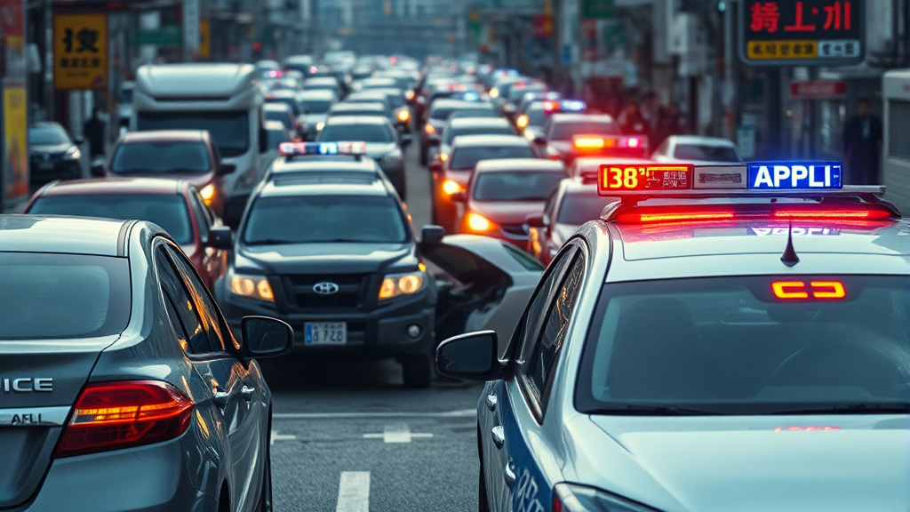 강남 교통사고 발생 (realistic 스타일)
