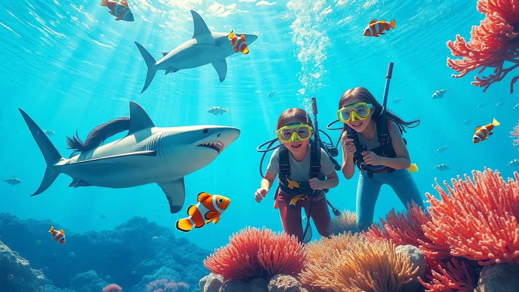 주요 해양 생물 & 특별 전시 (illustration 스타일)