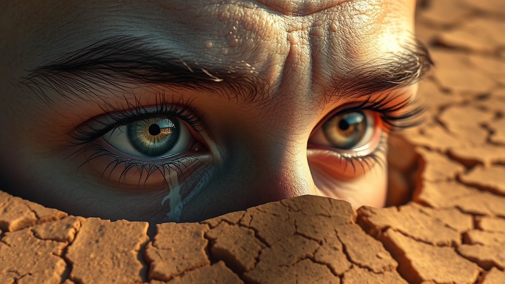 안구건조증, 왜 생길까? (realistic 스타일)