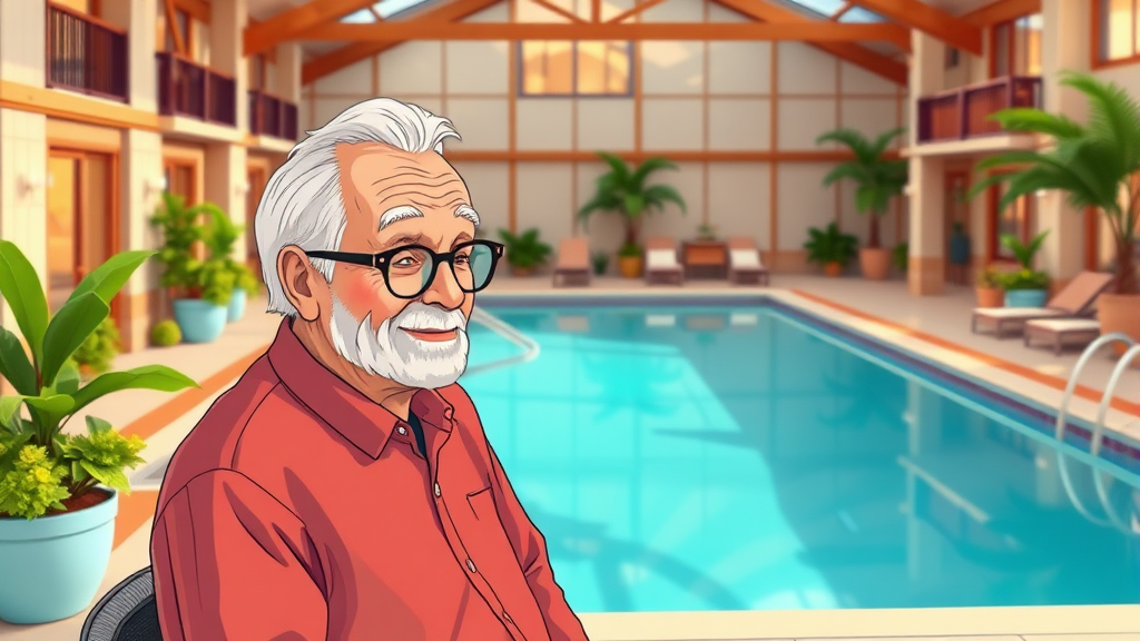 실버타운 시설 및 서비스 (illustration 스타일)