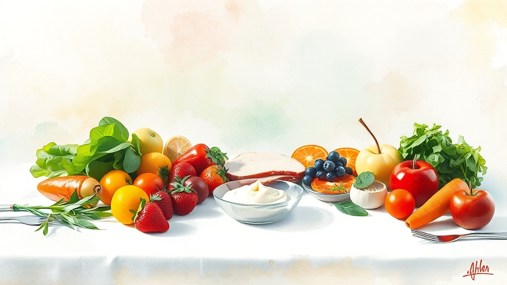DASH 식단의 기본 원칙 (watercolor 스타일)