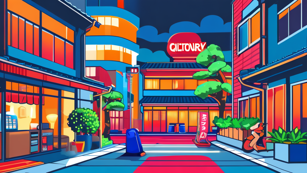 도톤보리의 심장, 더 원파이브의 매력 탐구 (cartoon 스타일)