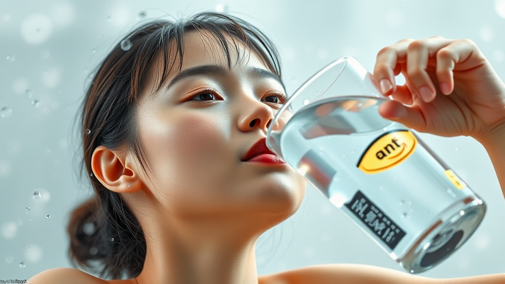 수분 섭취, 맑은 피부의 핵심 (realistic 스타일)