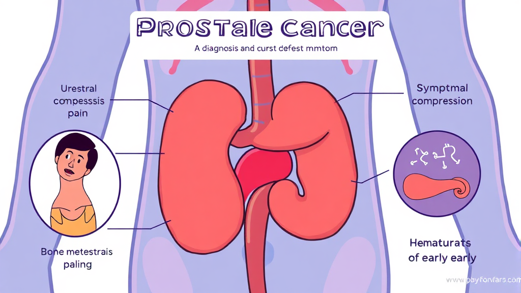 전립선암, 증상별 진단 및 치료 가이드 (cartoon 스타일)