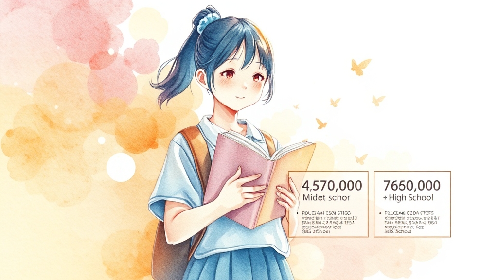 초·중·고 교육급여 지원 금액 (watercolor 스타일)