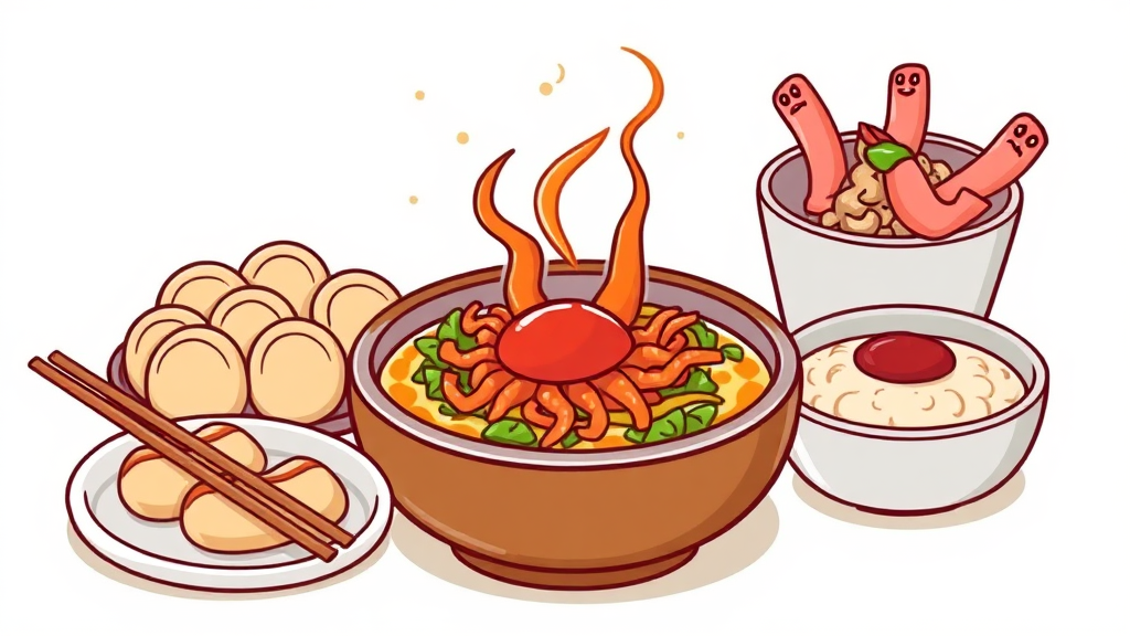 다채로운 메뉴 구성 (cartoon 스타일)