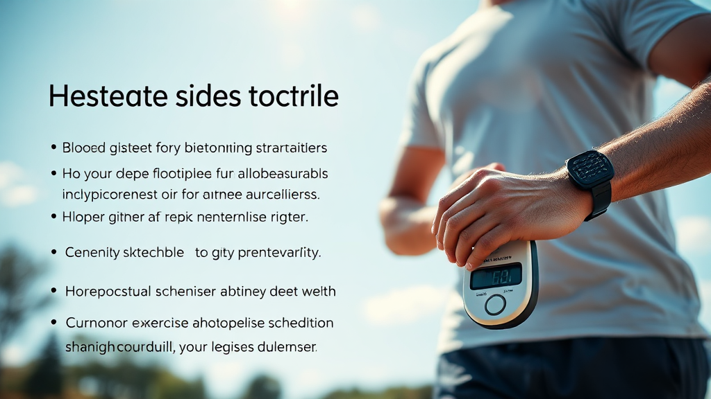 혈당 관리를 위한 운동 방법 (realistic 스타일)