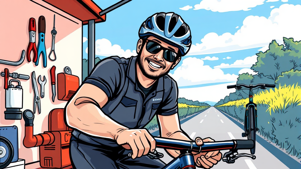 자전거정비지도사: 건강과 재미를! (illustration 스타일)