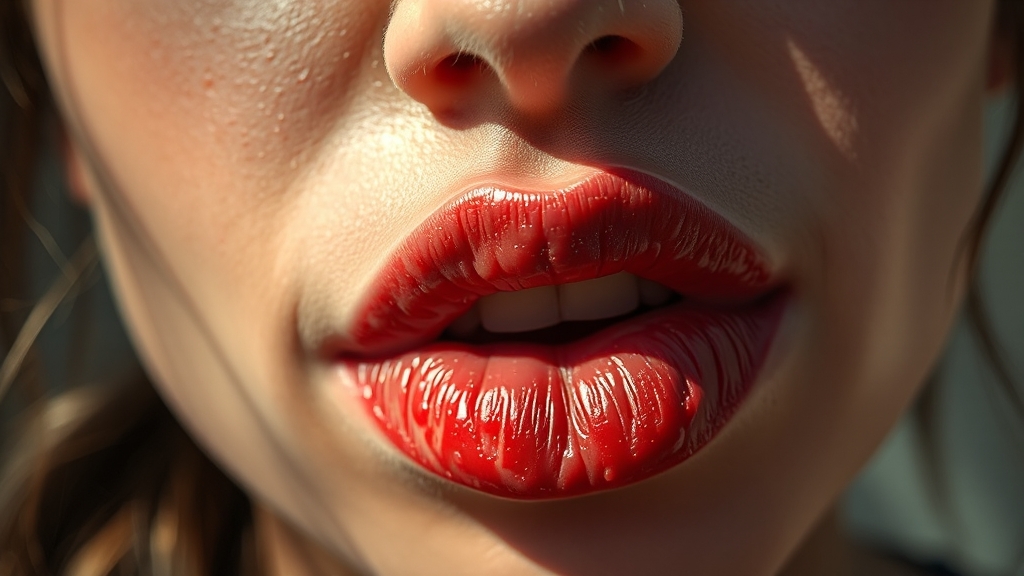 구순염 악화 요인 및 합병증 주의 (realistic 스타일)