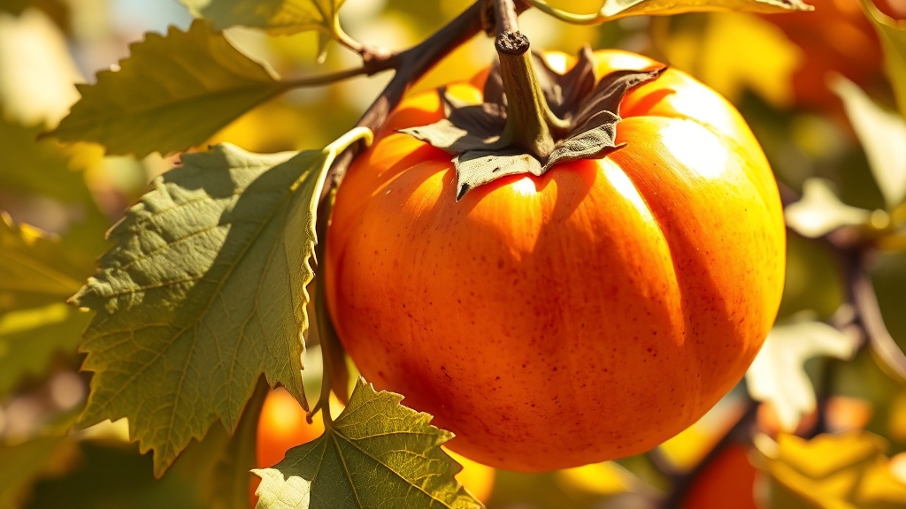 단감 칼로리 및 영양 성분 (realistic 스타일)