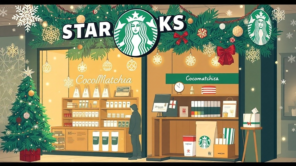 스타벅스 크리스마스 시즌 이벤트 (illustration 스타일)