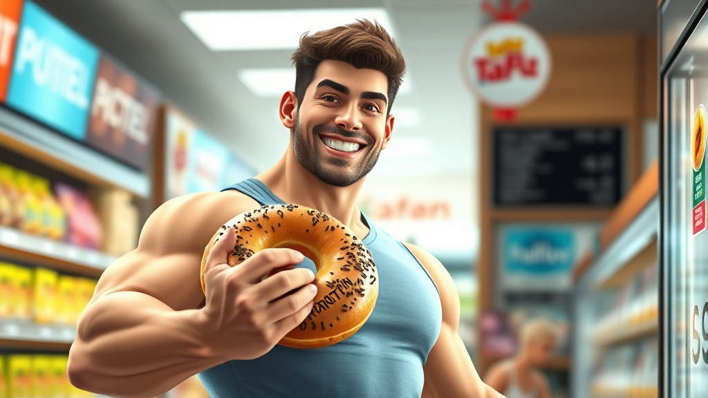 편의점 고단백 베이글, 솔직 후기 (realistic 스타일)