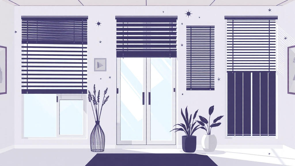 다양한 블라인드 종류 비교 (illustration 스타일)