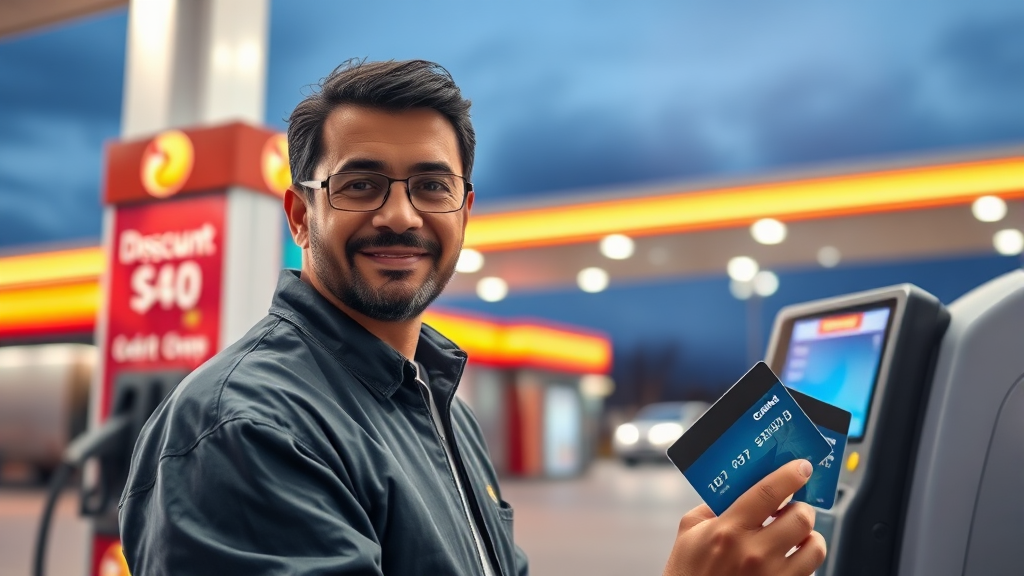 주유 할인 카드란? (realistic 스타일)