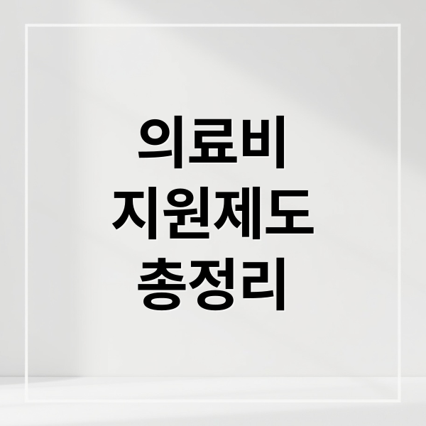 의료비
지원제도
총정리 (의료 지원)