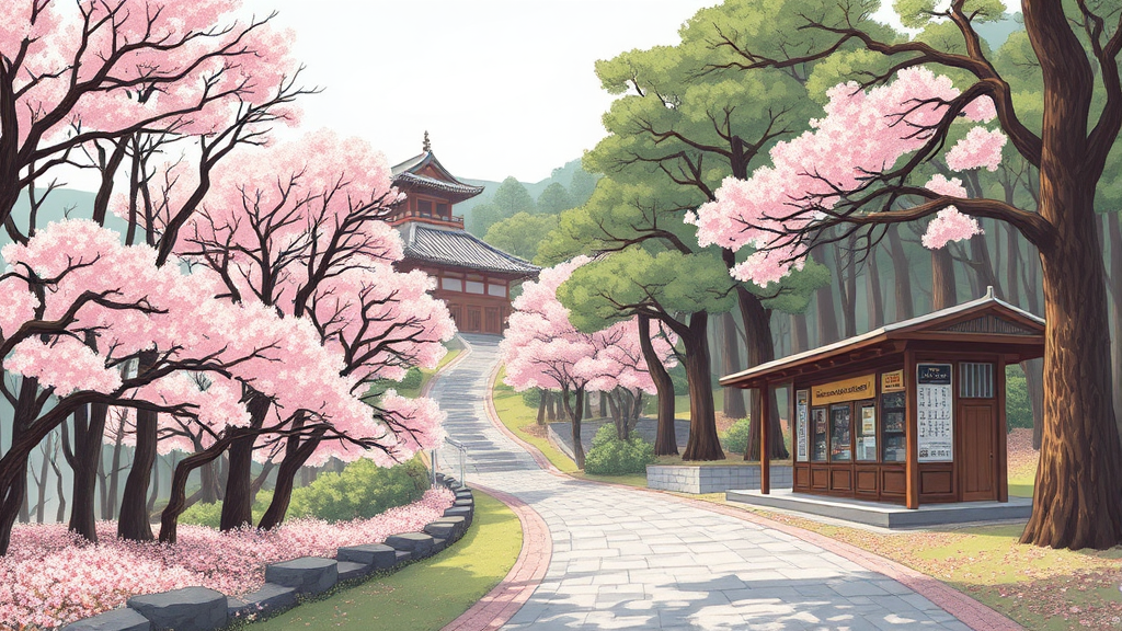 개심사 가는 길: 교통편과 접근성 (illustration 스타일)