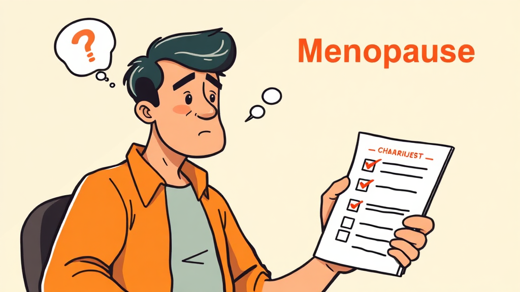 남성 갱년기 자가진단 체크리스트 (cartoon 스타일)