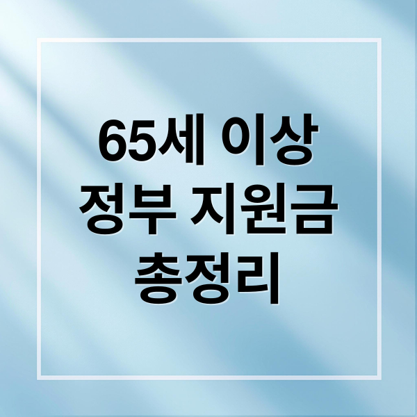 65세 이상
정부 지원금
총정리 (어르신 받을 수 있는 복지 혜택 완벽 총정리 가이드)