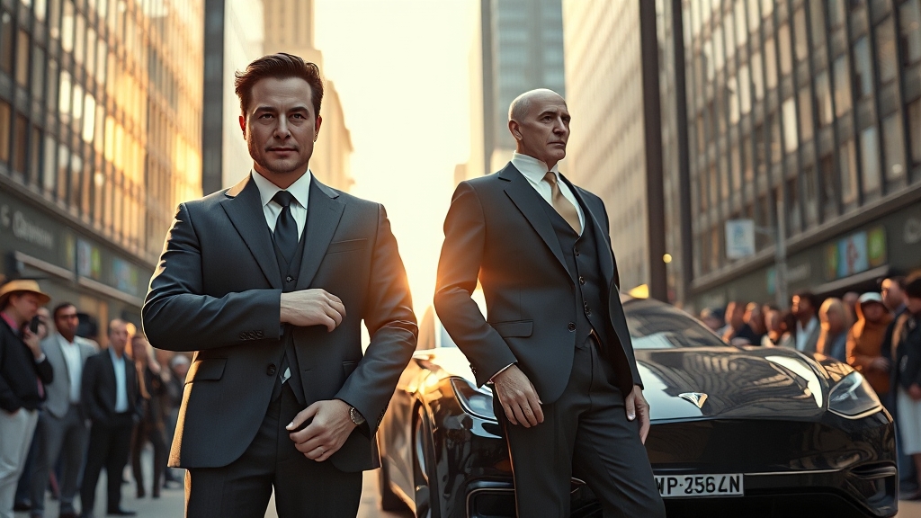 테슬라 주가 및 기업 이미지 영향 (realistic 스타일)