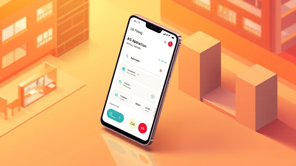 온라인 고객센터와 ThinQ 앱 활용 (illustration 스타일)