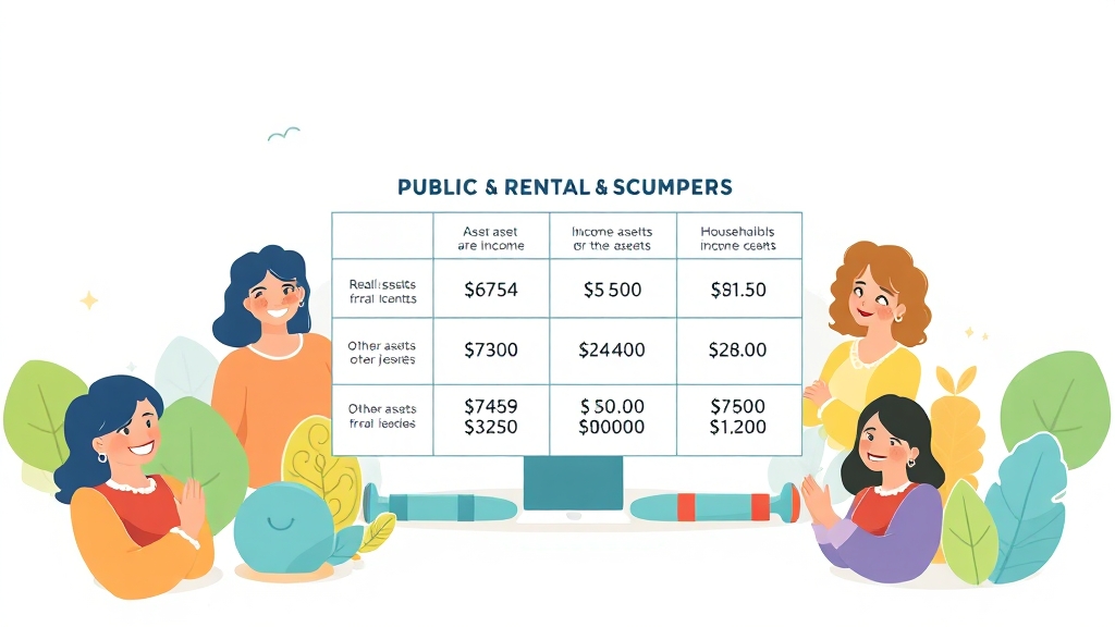 소득 및 자산 기준 확인 (illustration 스타일)