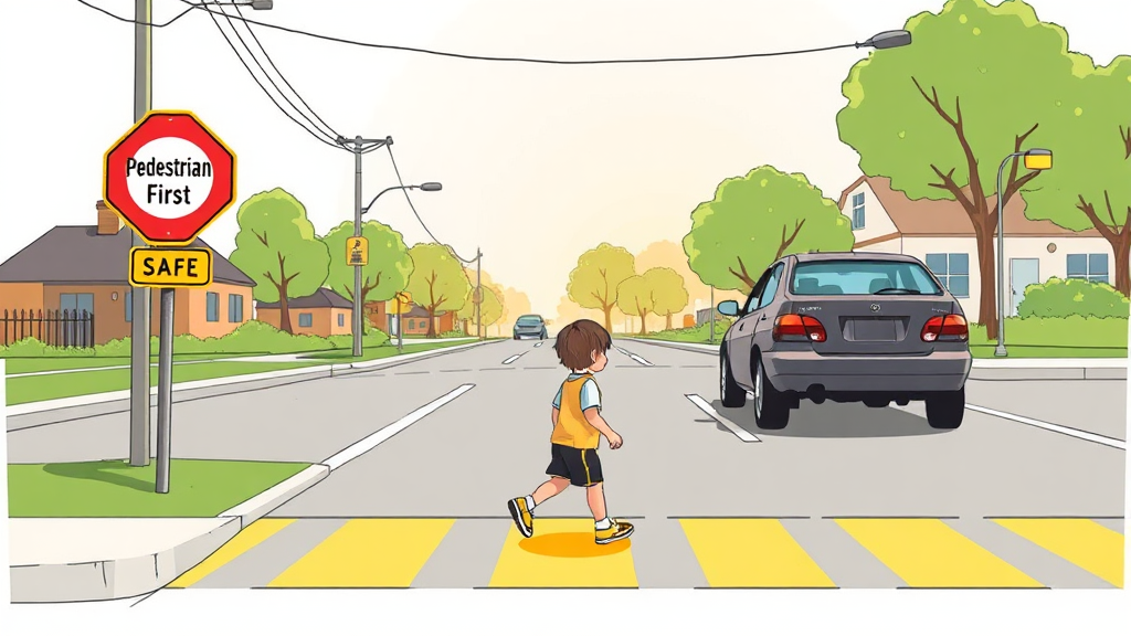 보행자 안전, 최우선으로! (illustration 스타일)