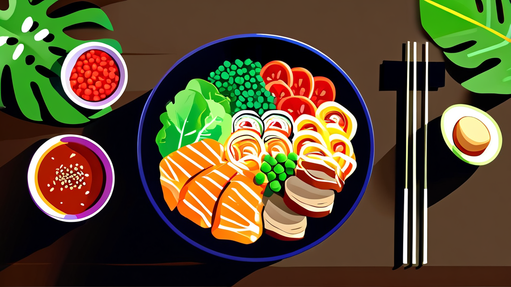 숨겨진 맛집 찾기: 8000원 한식 뷔페, 어디까지 먹어봤니? (illustration 스타일)