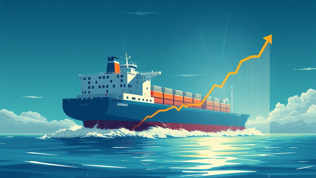 한화오션 주가 현재 상황 (illustration 스타일)