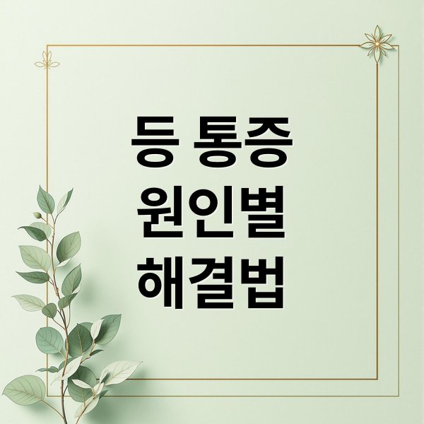 등 통증
원인별
해결법 (등 통증 원인)