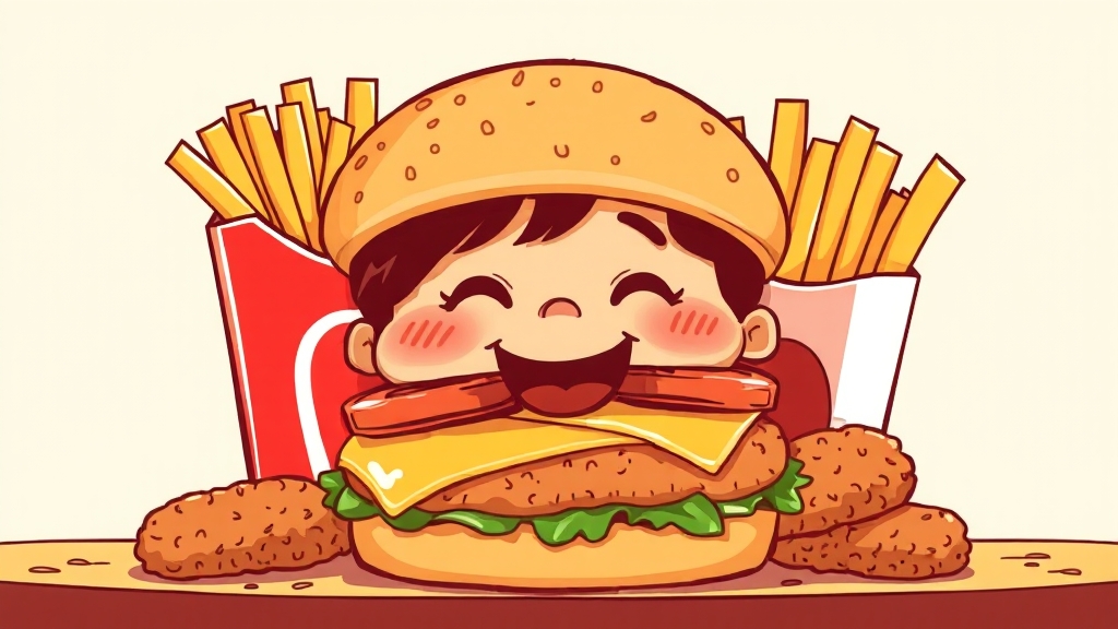 해피밀 메뉴 & 가격 정보 (illustration 스타일)