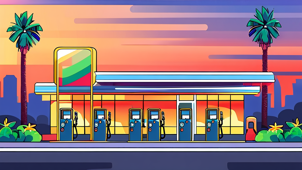 알뜰주유소부터 카드 할인까지, 주유비 절약 노하우 (cartoon 스타일)