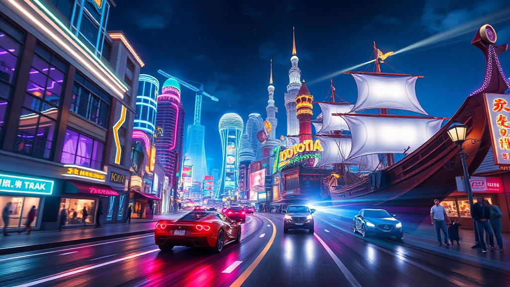 상하이 디즈니랜드 필수 어트랙션: 놓치면 후회할 명소들 (realistic 스타일)