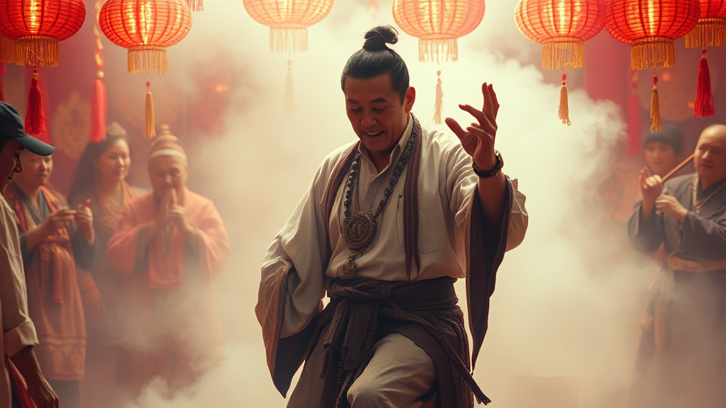 임우재 무당 논란 발단 (watercolor 스타일)