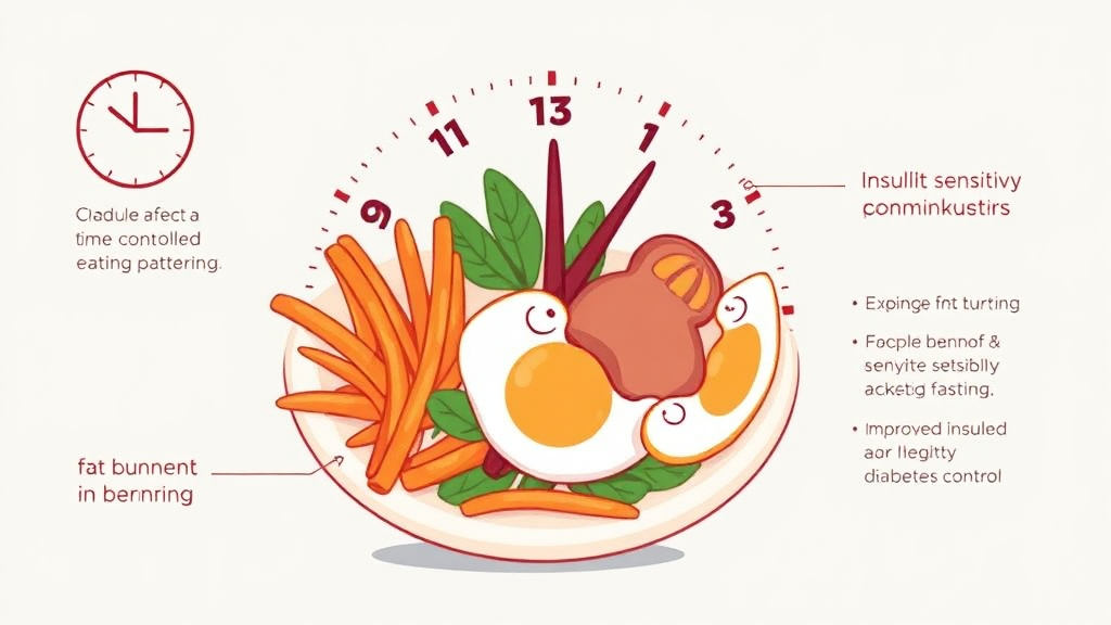 간헐적 단식의 기본 원리 (illustration 스타일)