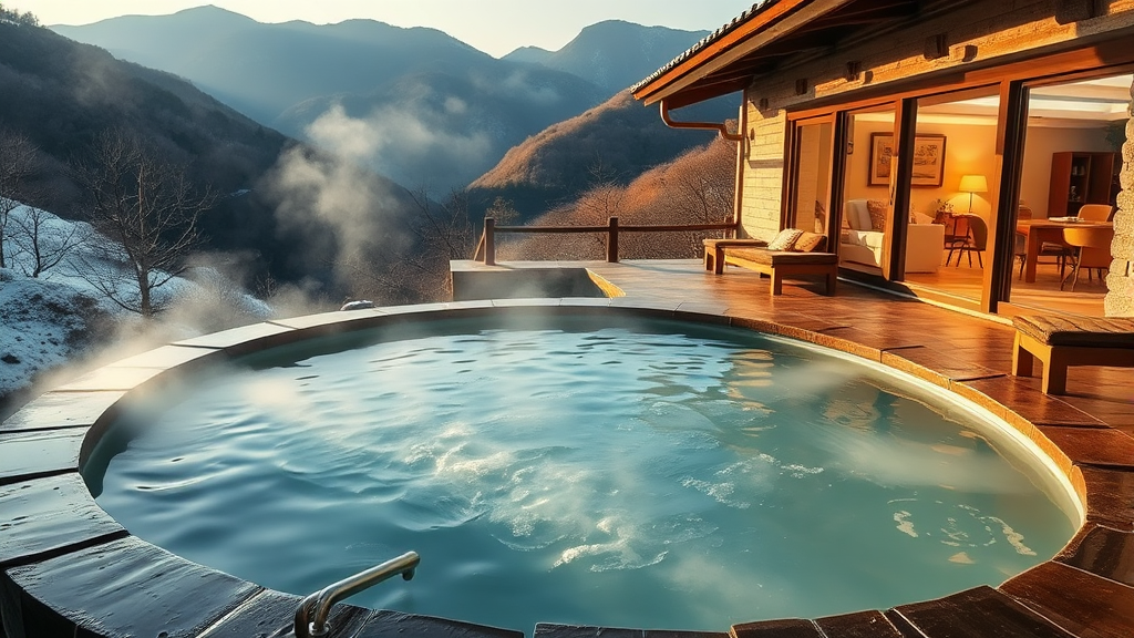 온천 여행, 이것만은 챙기세요! (realistic 스타일)