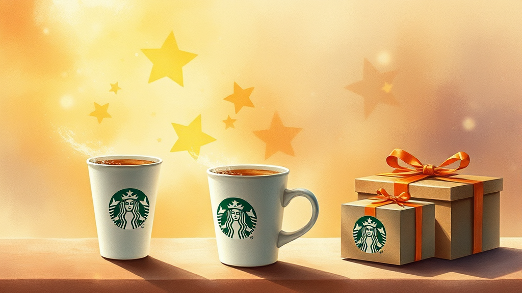 스벅 리워드: 혜택 & 활용법 (watercolor 스타일)