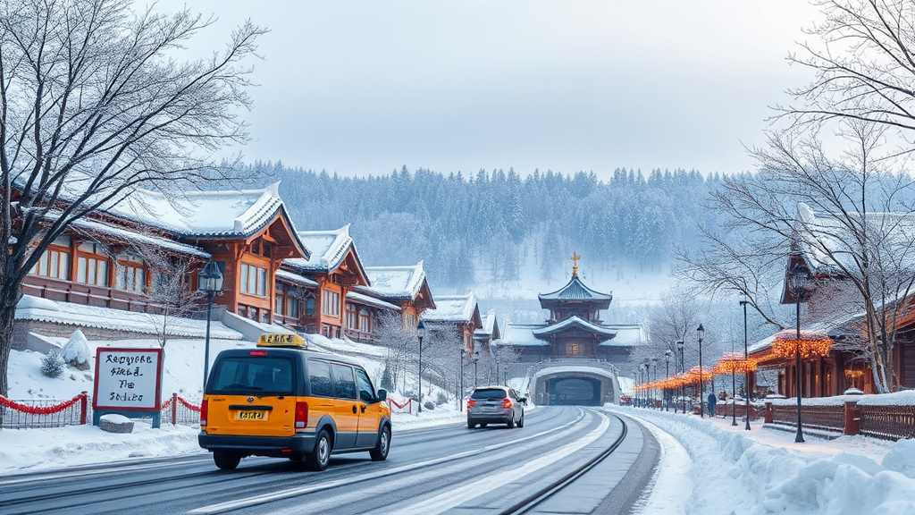 교통편 및 주변 볼거리 (realistic 스타일)