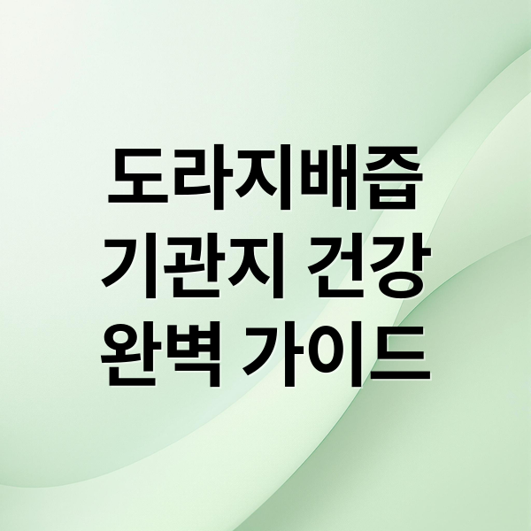 도라지배즙
기관지 건강
완벽 가이드 (도라지배즙 효능 섭취법)