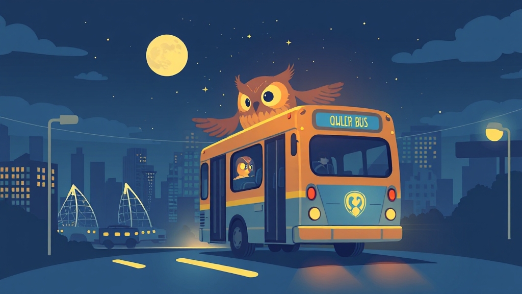 심야버스(올빼미 버스) 완벽 정복 (illustration 스타일)
