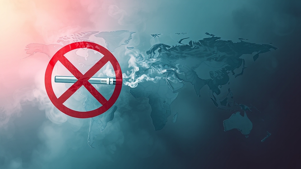 주요 국가별 전자담배 규제 현황 (watercolor 스타일)
