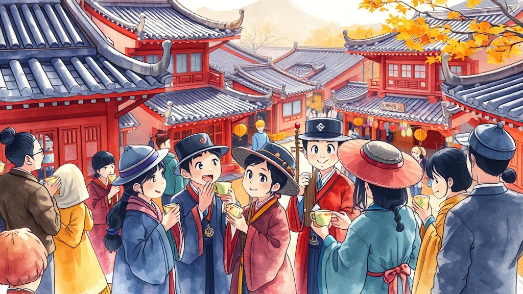 서울 가을 축제와 행사 (cartoon 스타일)