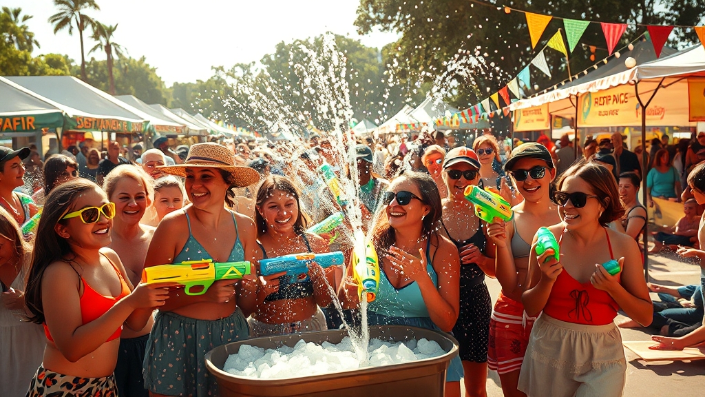 여름 축제 준비물 & 안전 수칙 (realistic 스타일)