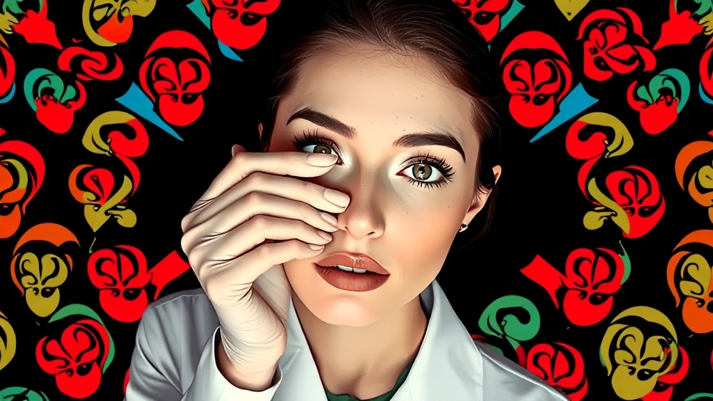 비립종, 함부로 짜면 안 돼요! (popart 스타일)